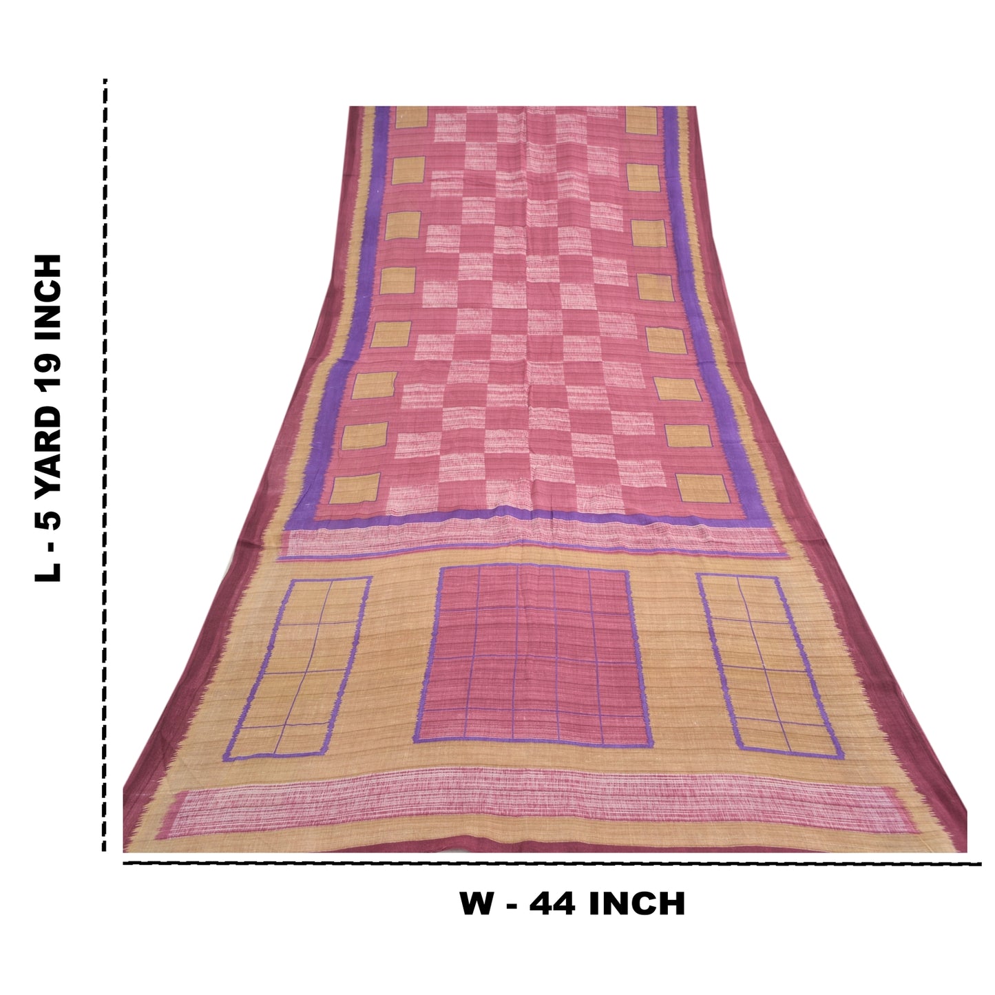 Sanskriti Vintage Sarees Indian Pink 100% Pure Cotton Printed Sari Craft Sustainable Fabric