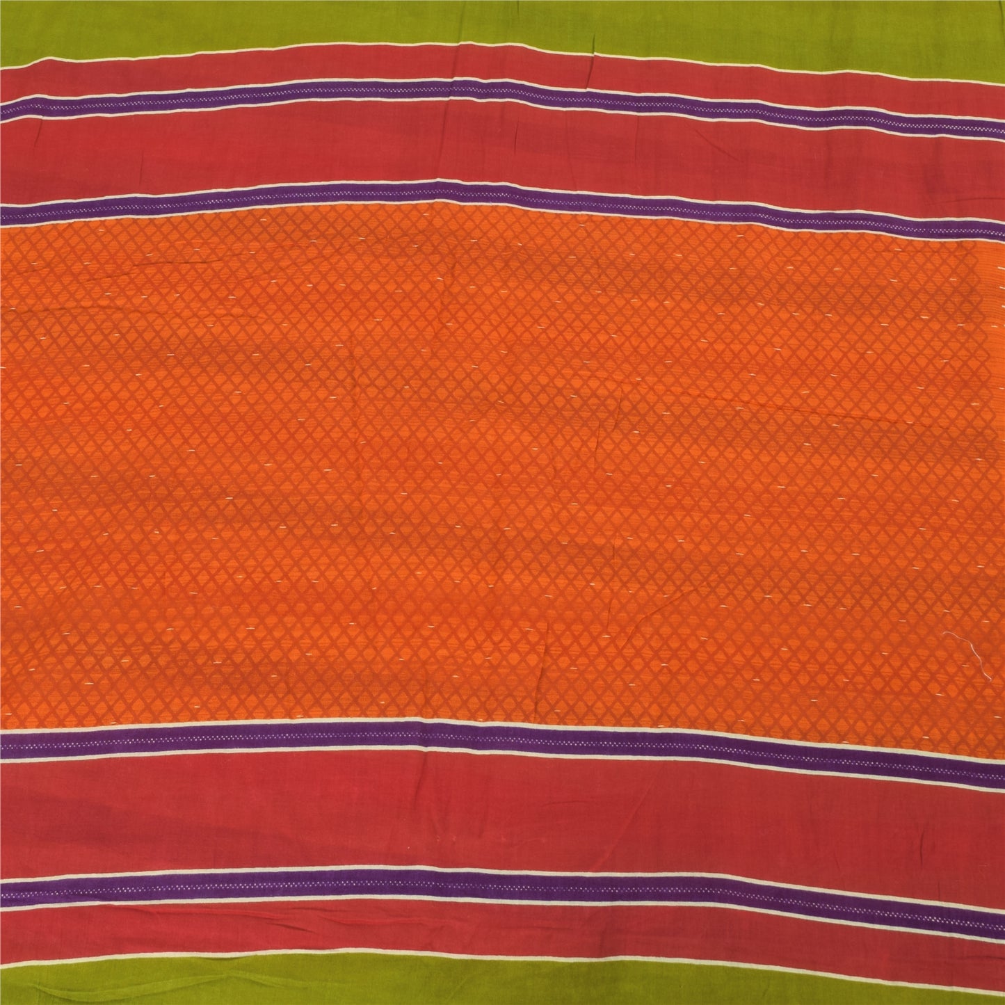 Sanskriti Vintage Sarees Indian Multi Pure Cotton Printed Sari 5yd Craft Sustainable Fabric