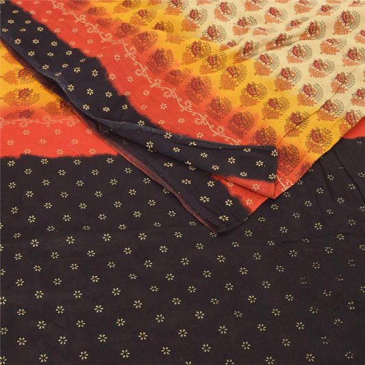 Sanskriti Vintage Sarees Multicolor Pure Cotton Printed Sari 5yd Craft Sustainable Fabric