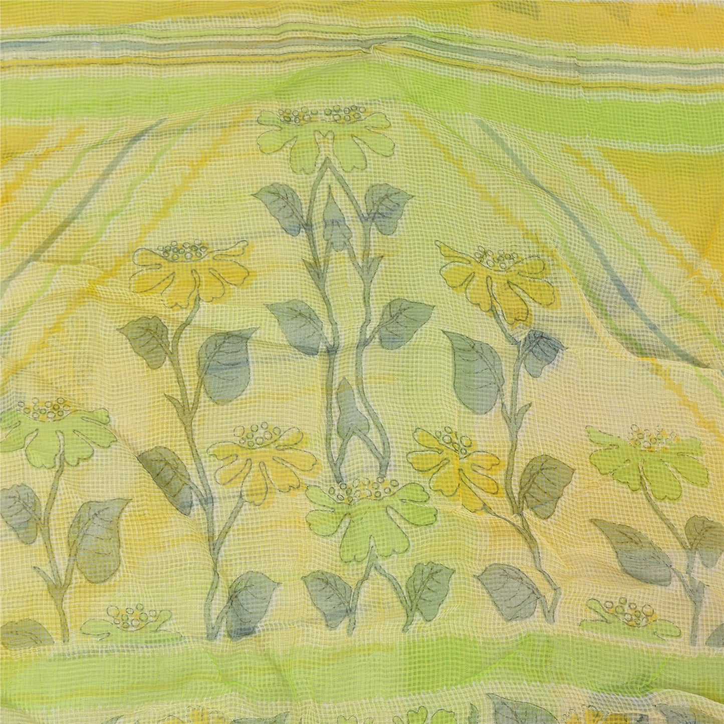 Sanskriti Vintage Sarees Kota Woven/Doria Printed Pure Cotton Sari Craft Sustainable Fabric