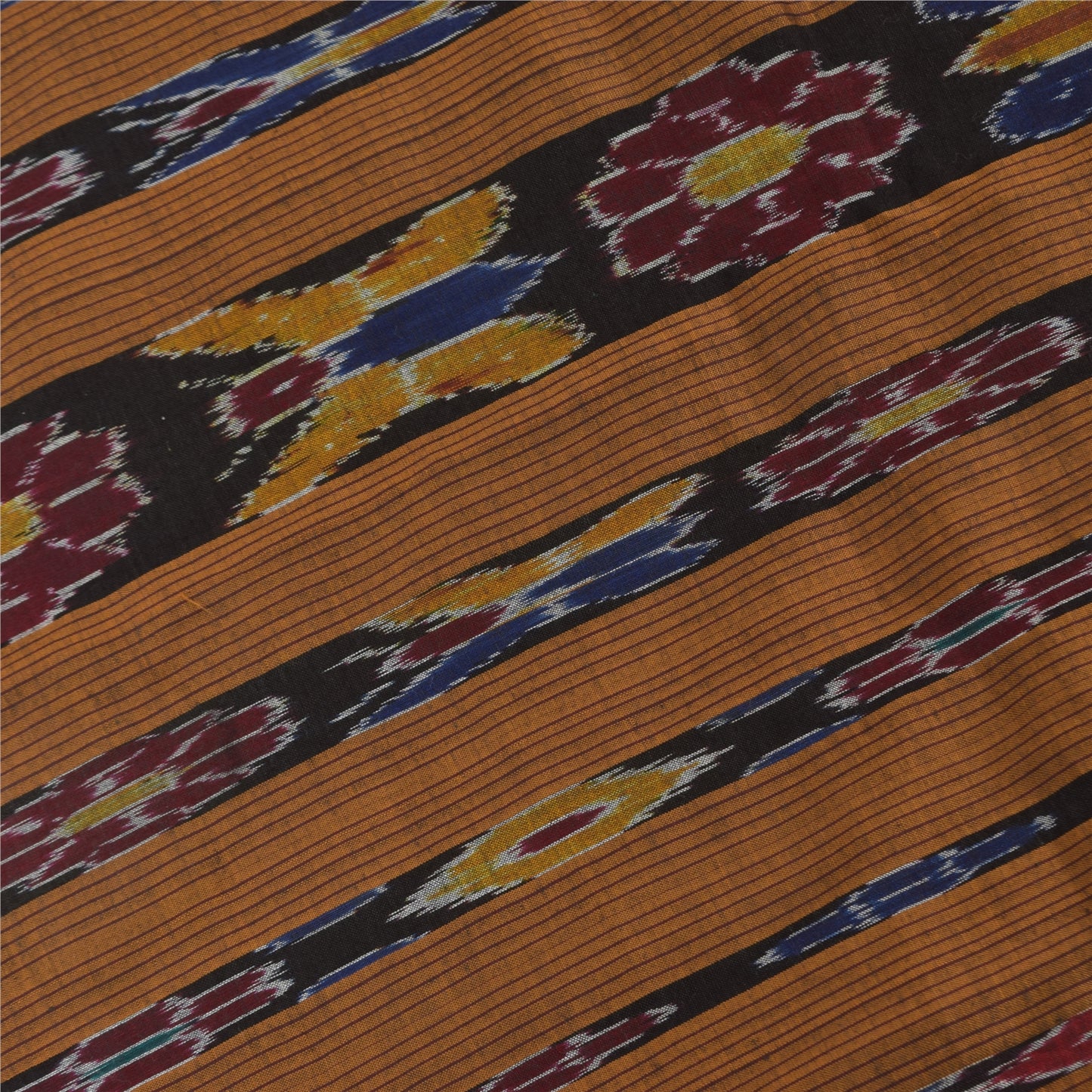 Sanskriti Vintage Sarees GreenIkat Handwoven Odisha Pure Cotton Sari 5+yd Sustainable Fabric