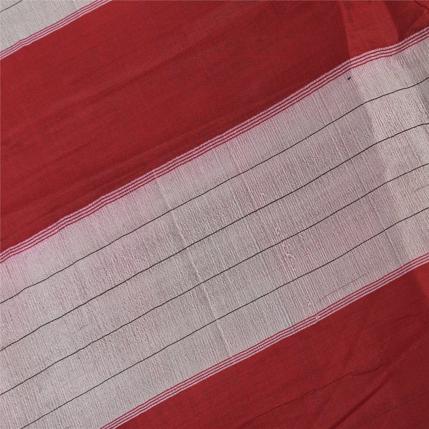 Sanskriti Vintage Sarees Indian Blue Pure Cotton Woven Sari 5+yd Craft Sustainable Fabric