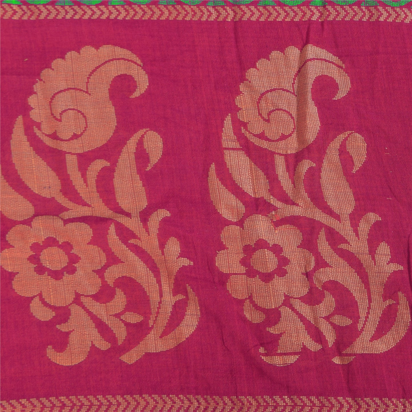 Sanskriti Vintage Sarees Pink Hand Woven Pure Cotton Sari 5+yd Craft Sustainable Fabric