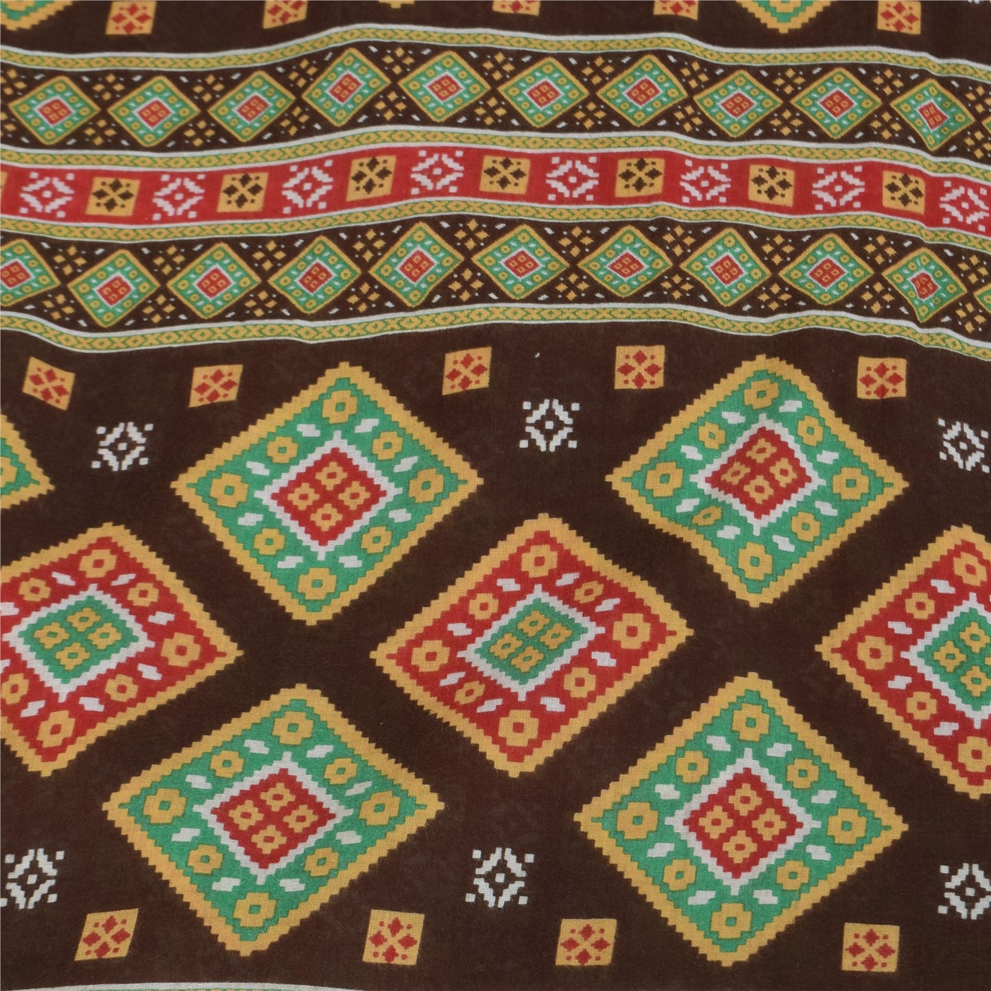 Sanskriti Vintage Sarees Indian Red Pure Cotton Printed Sari 5+yd Craft Sustainable Fabric