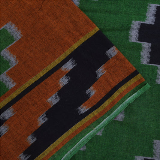 Sanskriti Vintage Sarees Multicolor Pure Cotton Printed Sari 5+yd Craft Fabric