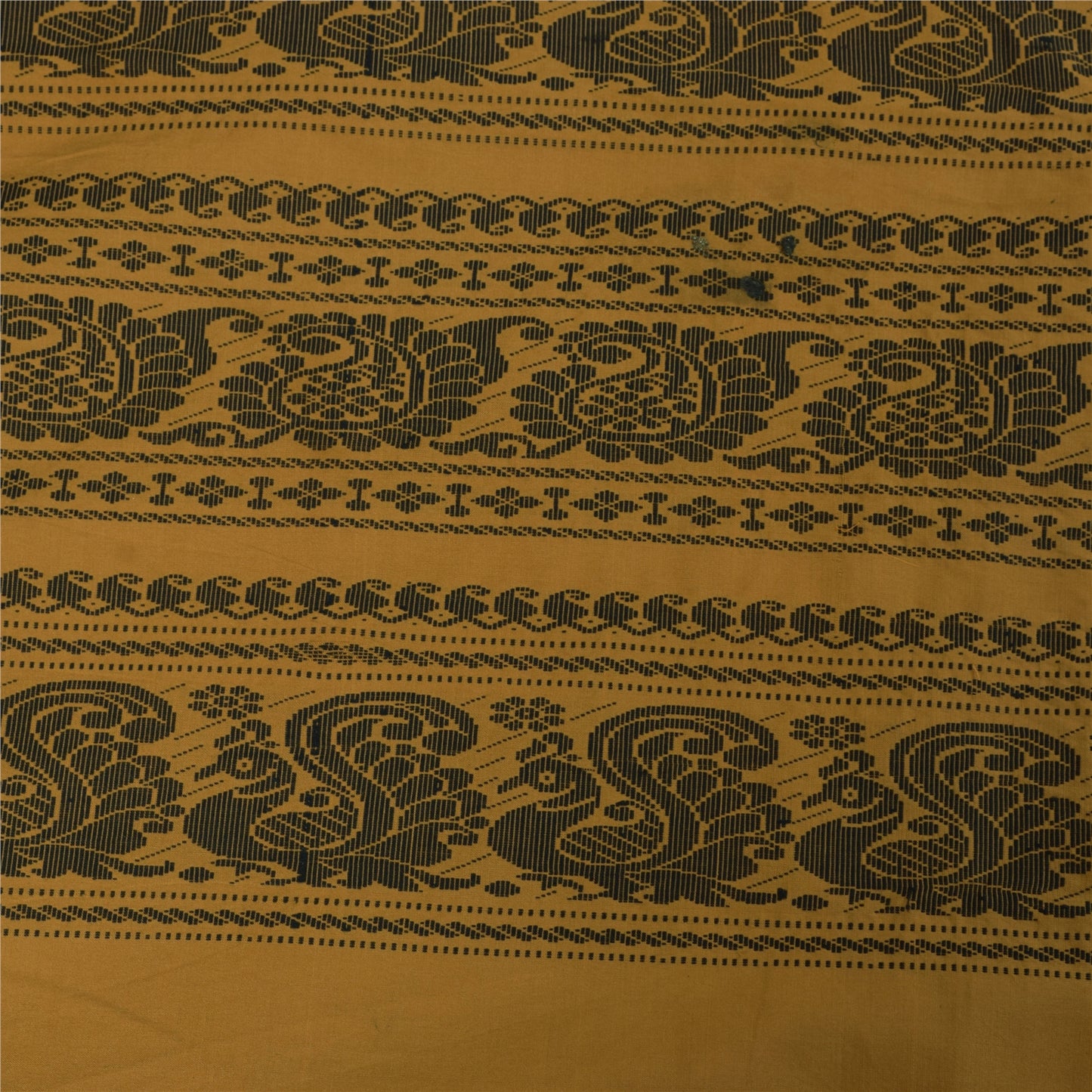 Sanskriti Vintage Sarees Saffron Begumpuri Hand Woven Pure Cotton Sari Fabric