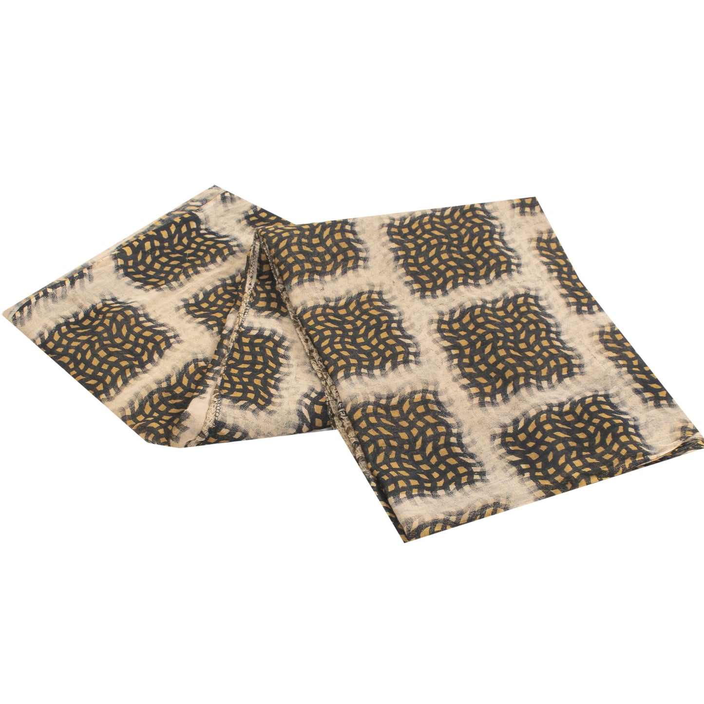 Sanskriti Vintage Sarees Indian Cream Pure Cotton Printed Sari 5+yd Craft Fabric