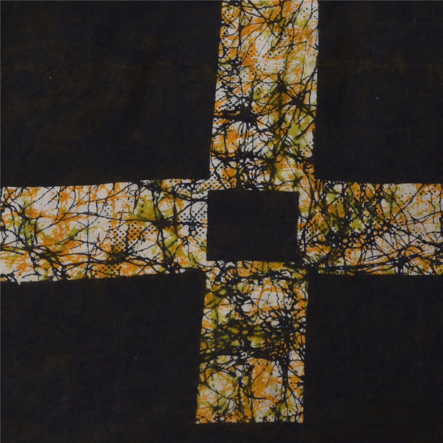 Sanskriti Vintage Sarees Green Pure Cotton Abstract Print Sari 5+yd Craft Fabric