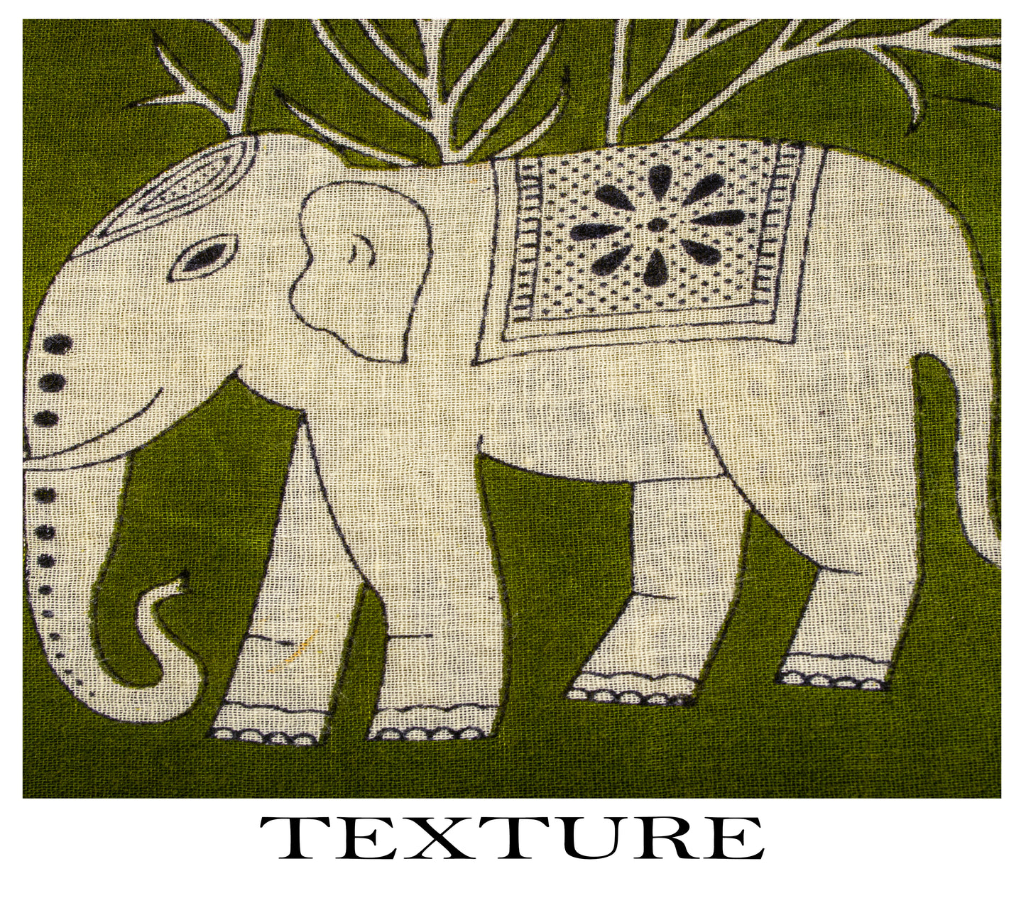 Sanskriti Vintage Saree Green 100% Pure Cotton Elephant Print Sari Fabric 5+Yard