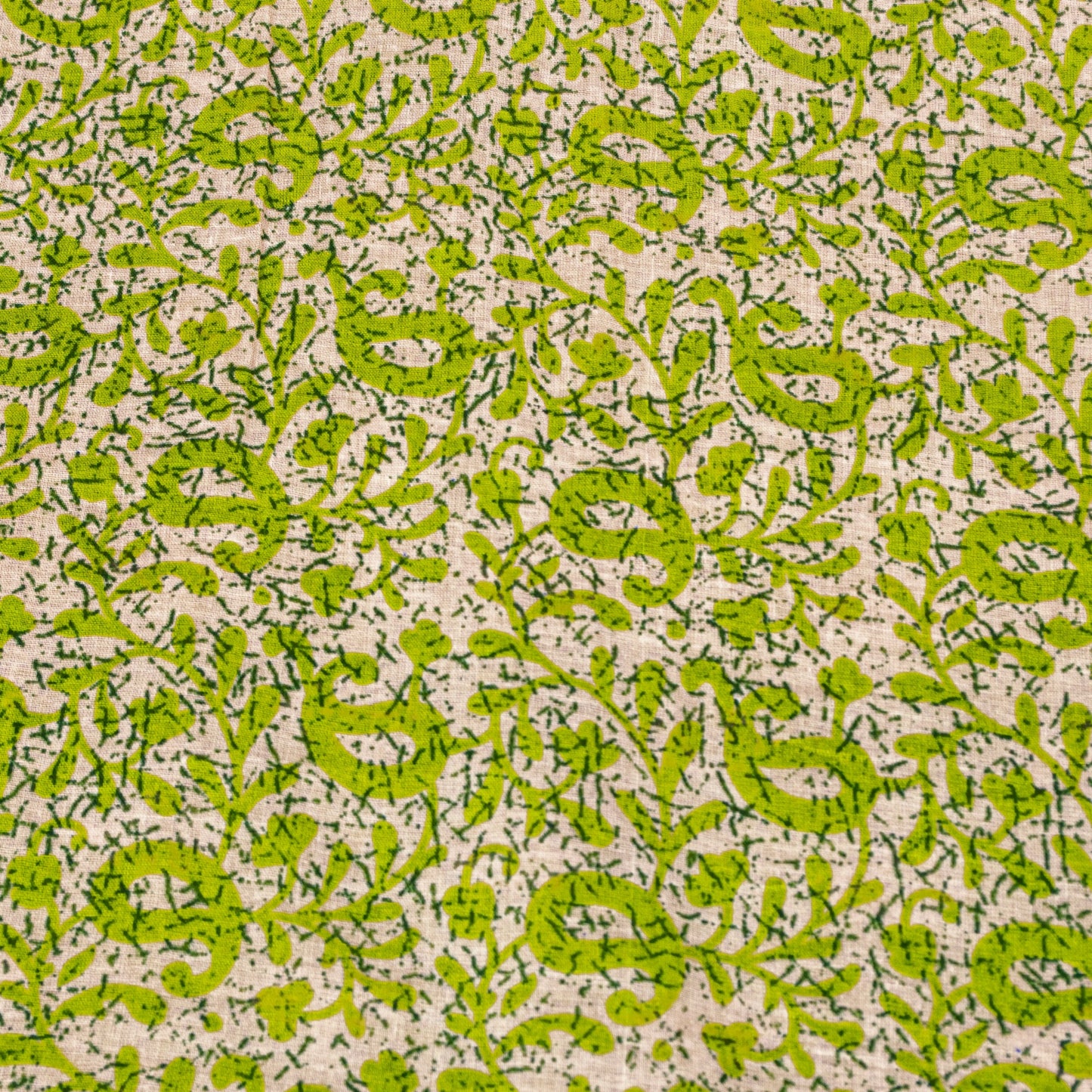 Sanskriti Vintage Green Sarees Pure Cotton Batik Print Paisle ySari 5.5YD Fabric