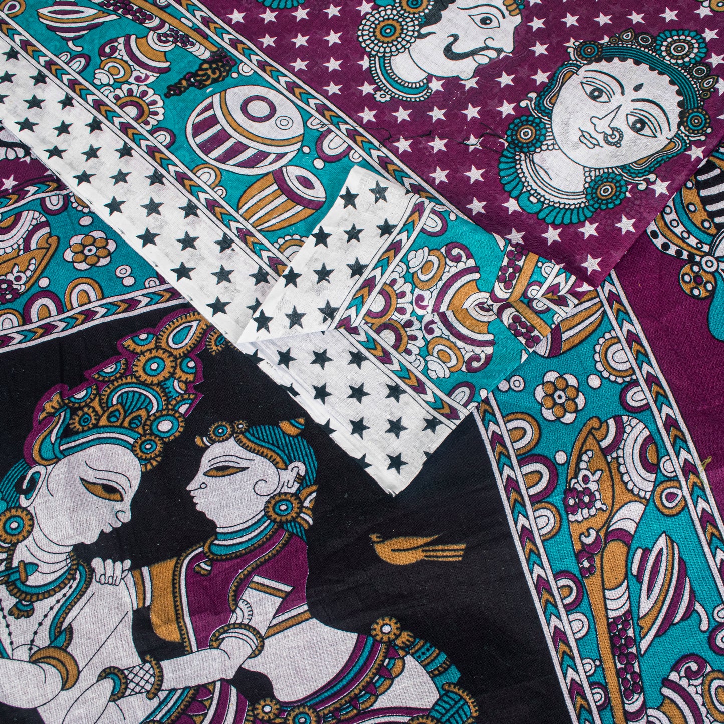 Sanskriti Vintage Saree Violet Pure Cotton Handmade Shrihasti Kalamkari 6+YDSari
