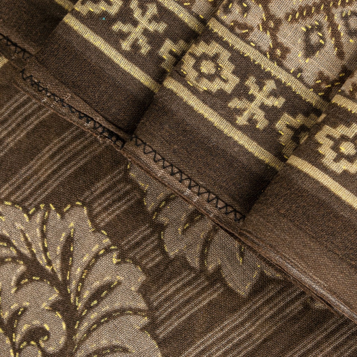Sanskriti Vintage Saree Brown Soft Pure Cotton Ajrakh Inspired Print Sari 5+YD