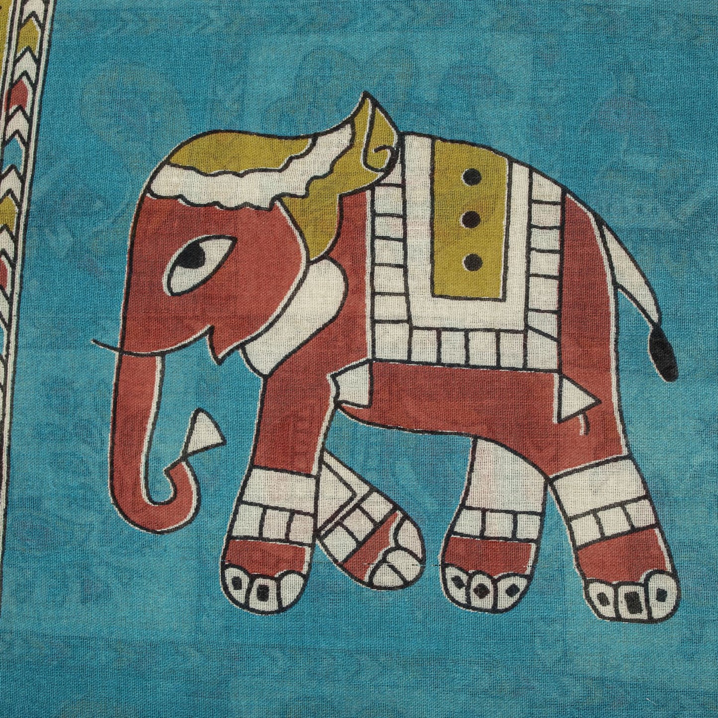 Sanskriti Vintage Pure Cotton Saree Kalamkari Handpainted Sari 5+yard Craft DIY