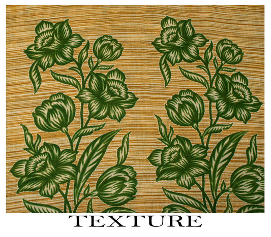 Sanskriti Vintage Saree Green Pure Cotton Floral Print Sari Craft Fabric 5+Yard