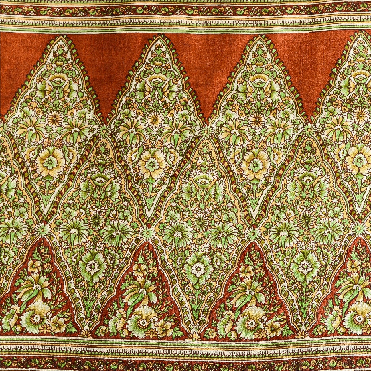 Sanskriti Vintage Dark Red Indian Pure Silk Printed Sarees Sari Soft 5yd Sustainable Fabric