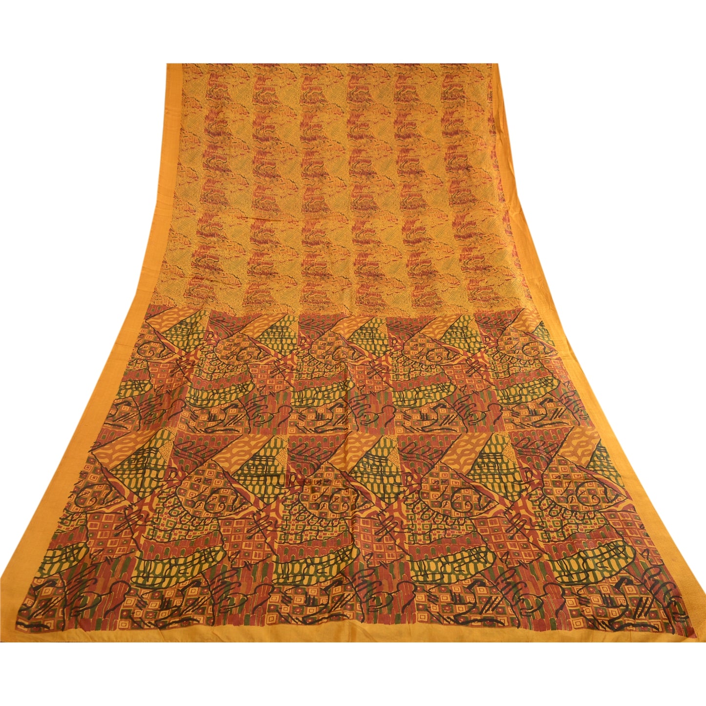 Sanskriti Vintage Sarees 100% Pure Silk Quilting Felting Craft Sustainable Fabric Print Sari
