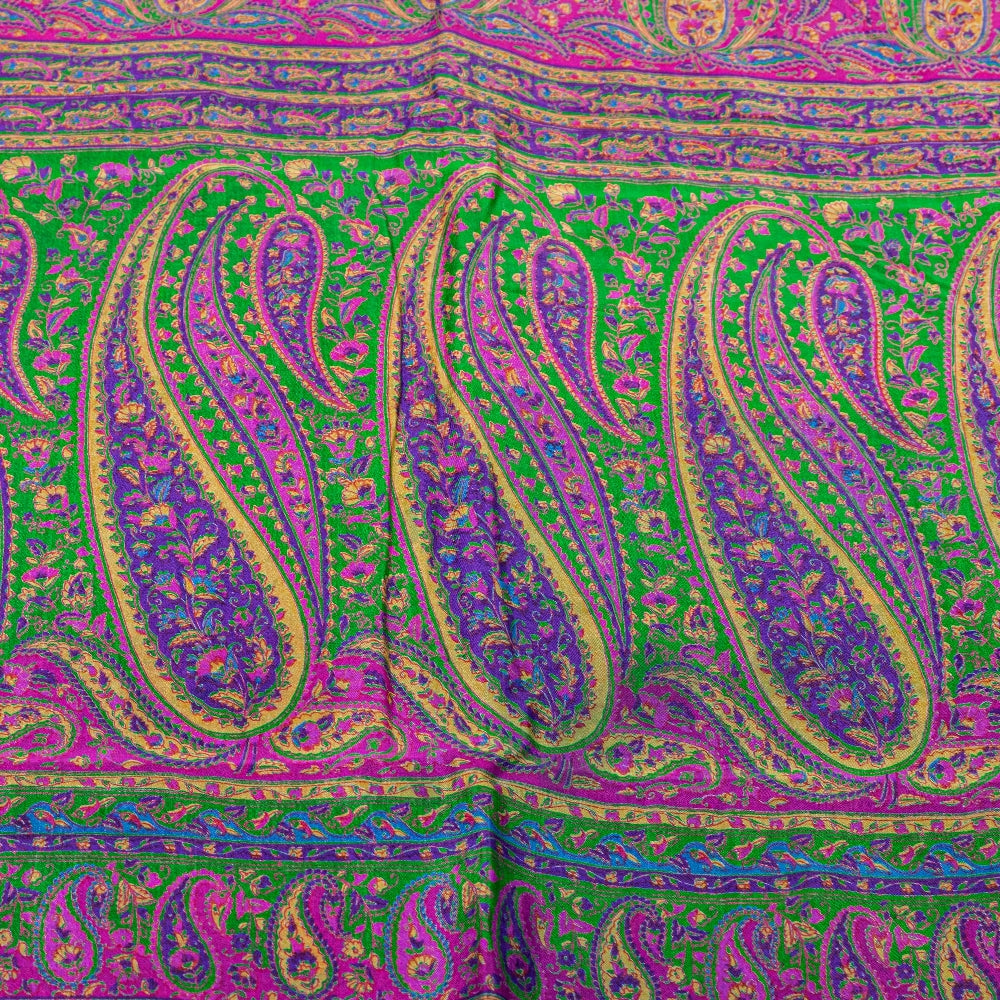 Sanskriti Vintage Sarees Pink Indian 100% Pure Silk Printed Sari Craft Sustainable Fabric