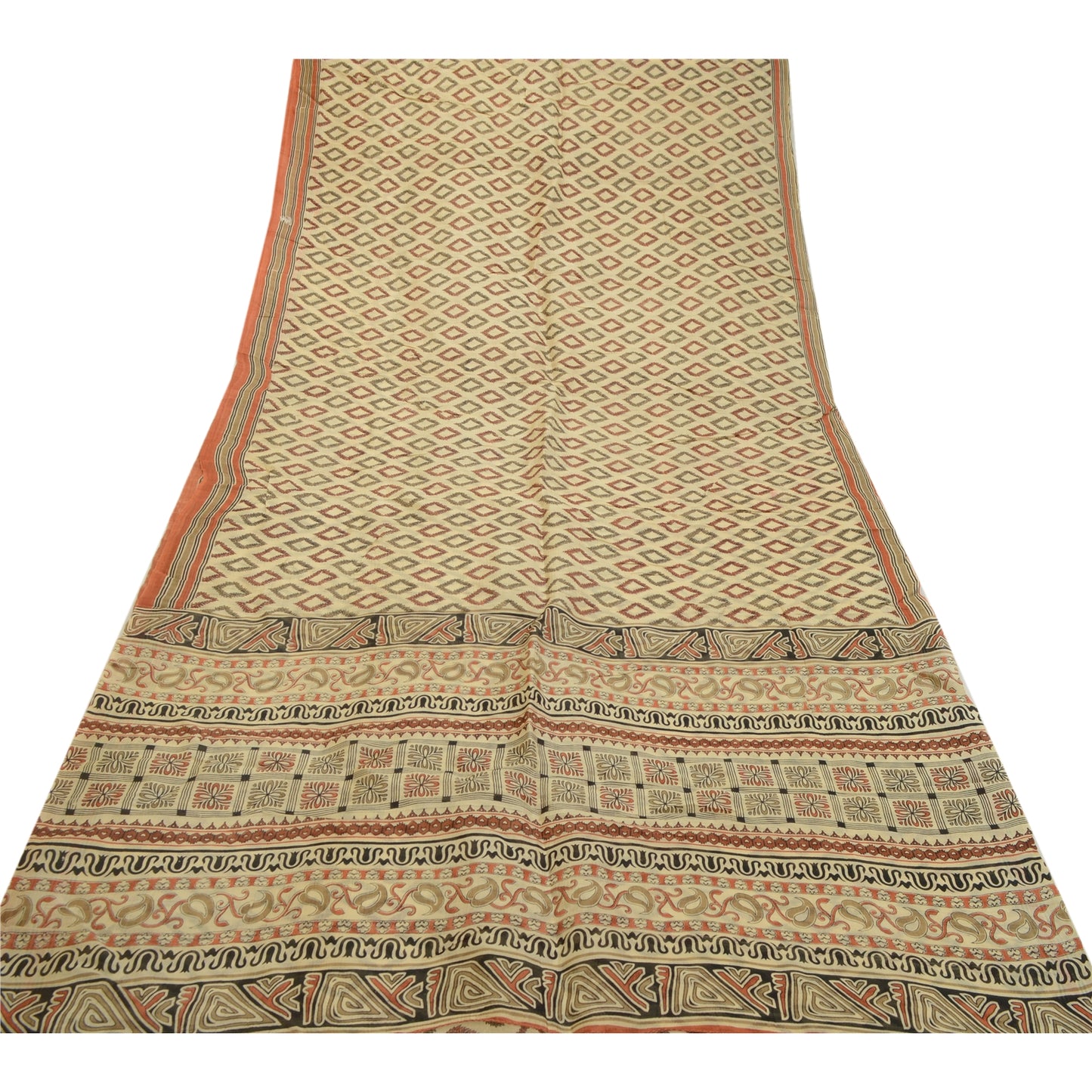 Sanskriti Vintage Sarees Pure Silk Quilting Felting Craft Fabric Printed Sari