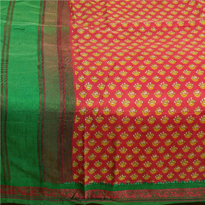 Sanskriti Vintage Sarees Printed Pure Silk Sari Quilting Felting Craft Sustainable Fabric