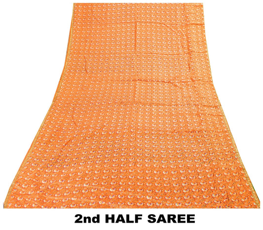 Sanskriti Vintage Sarees Pure Silk Quilting Felting Craft Sustainable Fabric Printed Sari