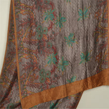 Load image into Gallery viewer, Sanskriti Vintage Sarees From India Gray Printed Pure Silk Sari 5yd Craft Fabric
