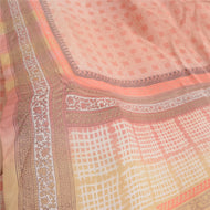 Sanskriti Vintage Sarees From India Pink Pure Silk Printed Sari 5yd Craft Fabric