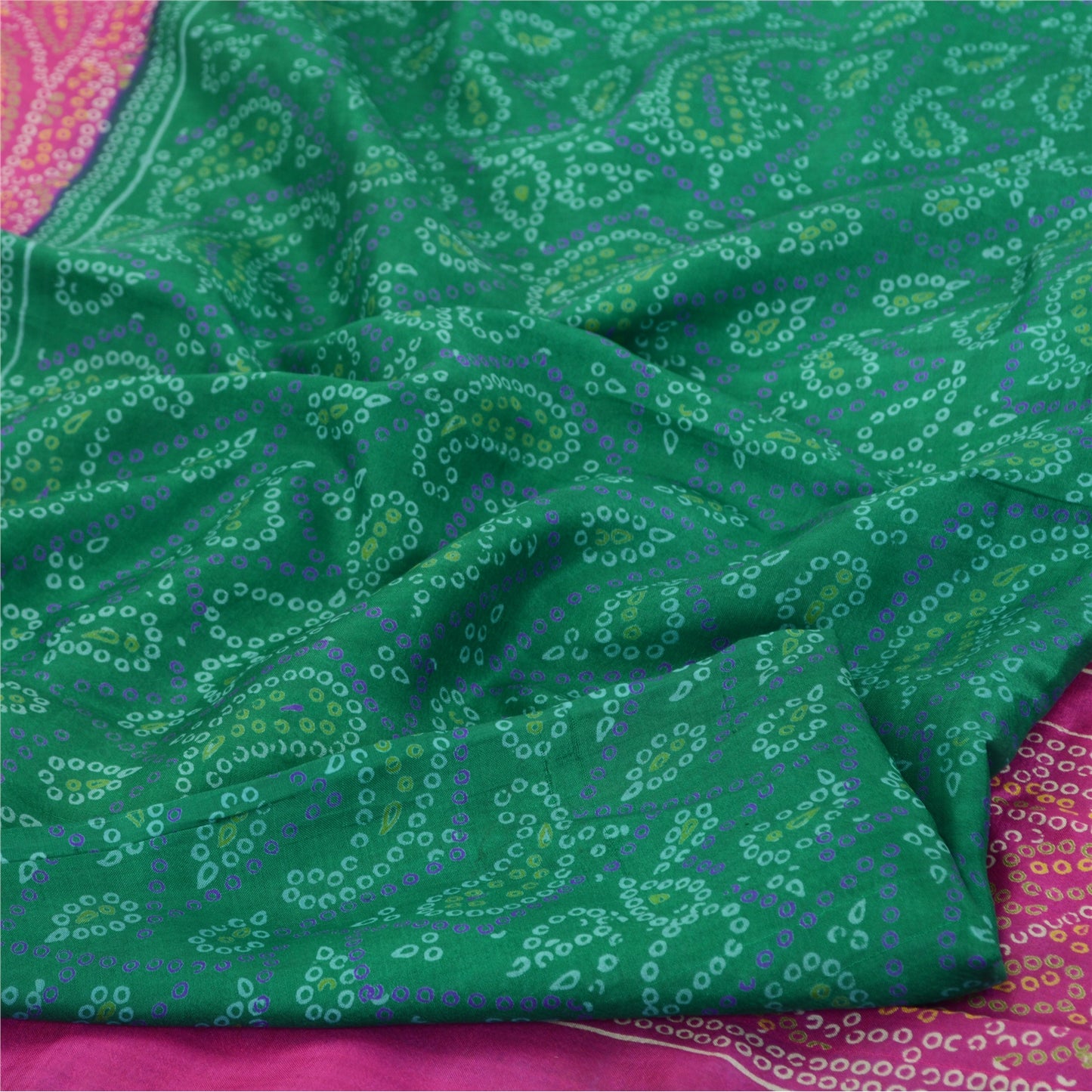 Sanskriti Vintage Sarees Quilting Felting Craft Sustainable Fabric Pure Silk Bandhani Sari