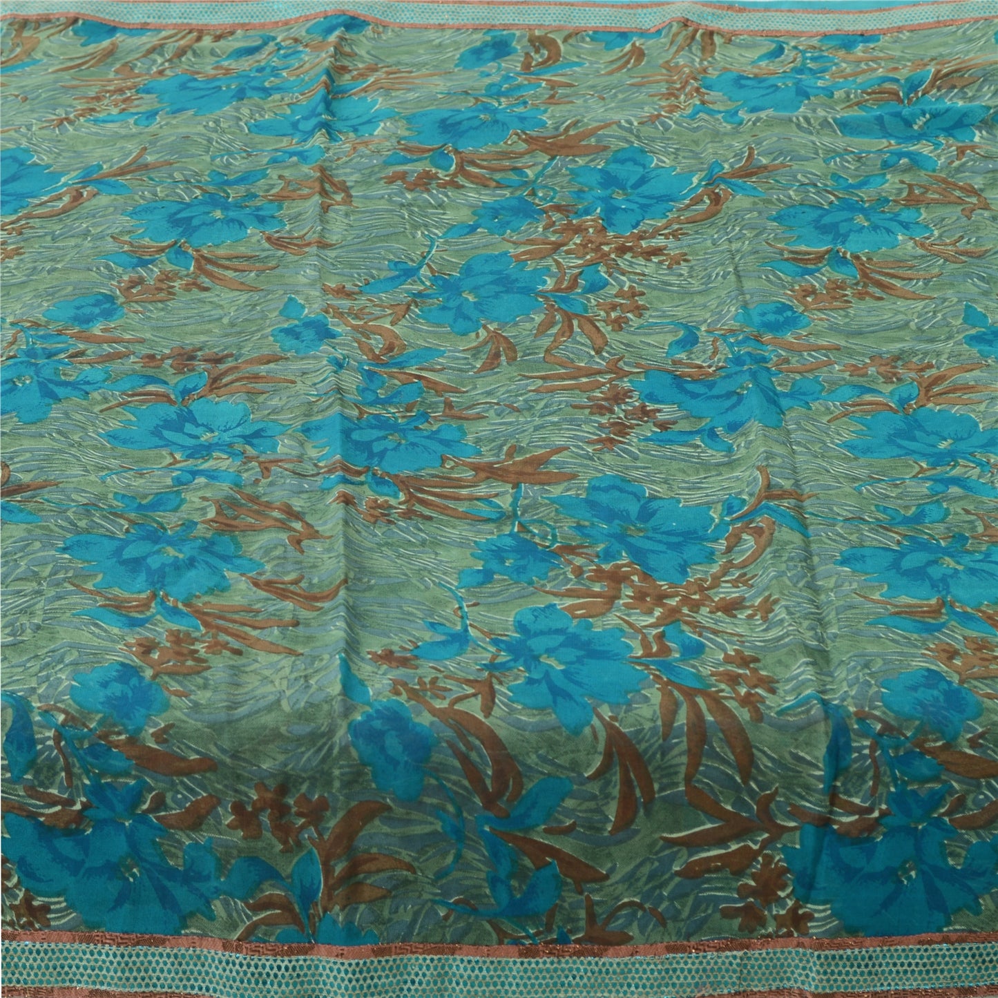 Sanskriti Vintage Sarees Quilting Felting Craft Sustainable Fabric Pure Georgette Print Sari