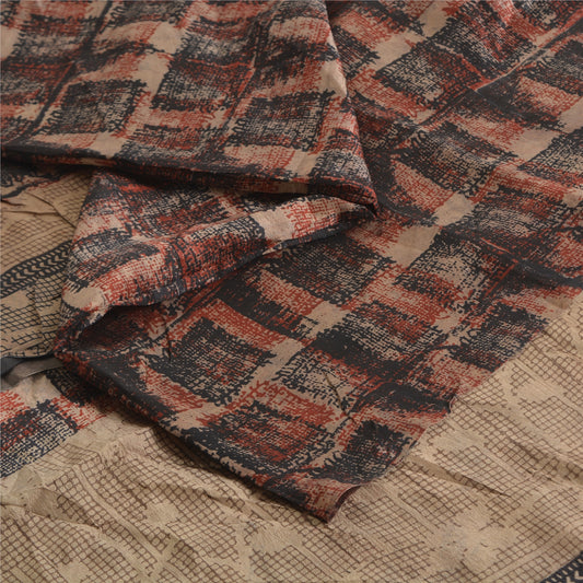 Sanskriti Vintage Sarees Pure Silk 5yd Quilting Felting Craft Sustainable Fabric Print Sari