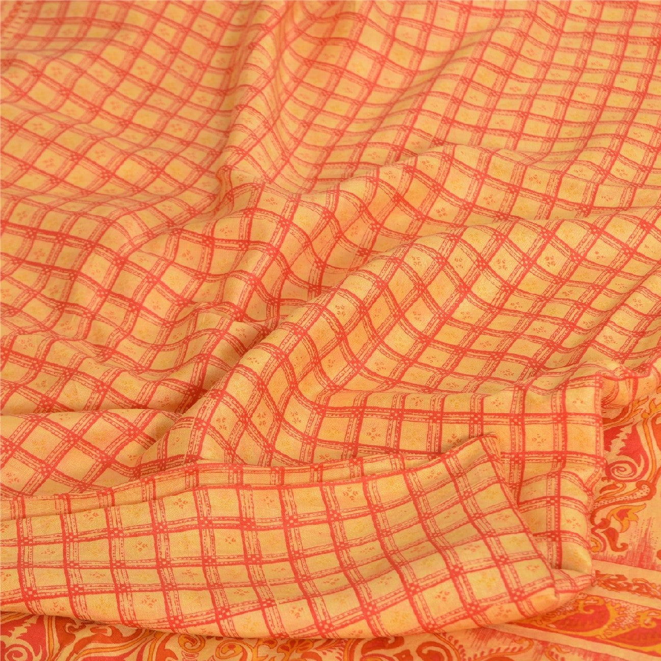 Sanskriti Vintage Sarees 100% Pure Silk Quilting Felting Craft Sustainable Fabric Print Sari