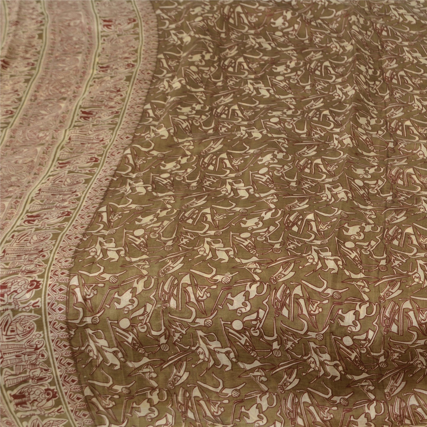 Sanskriti Vintage Sarees Pure Silk Quilting Felting Craft Sustainable Fabric Printed Sari