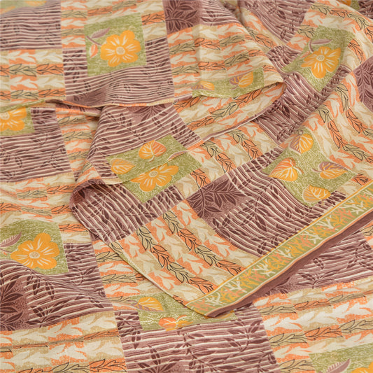Sanskriti Vintage Sarees Quilting Felting Craft Sustainable Fabric Pure Silk Printed Sari