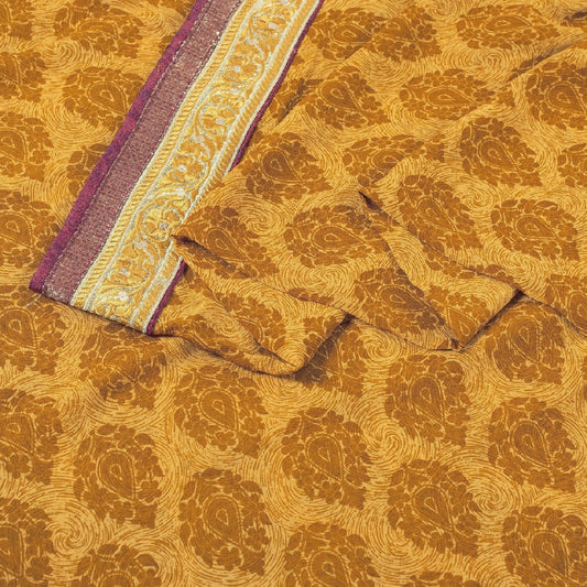 Sanskriti Vintage Sarees Pure Georgette Embroidered Patch Printed Sari Sustainable Fabric