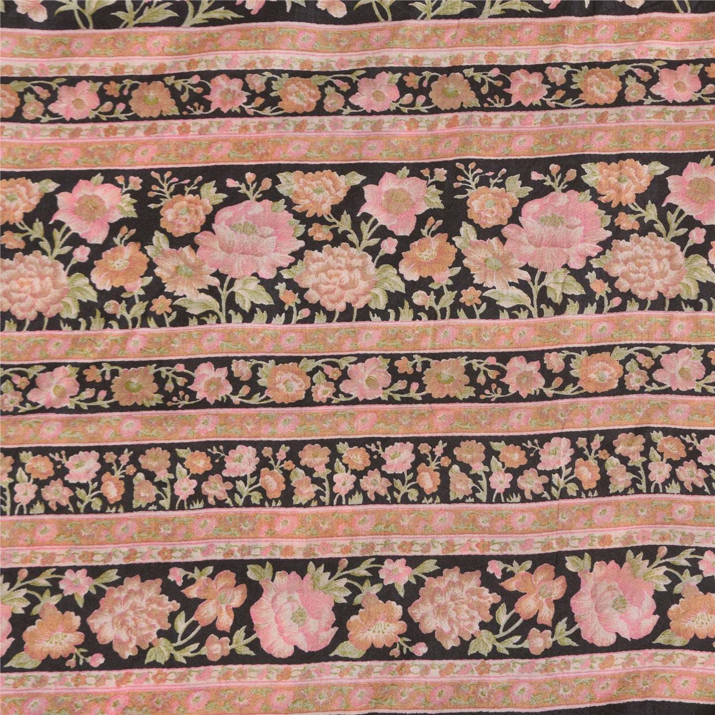 Sanskriti Vintage Sarees From India Red Pure Silk Printed Sari 6yd Craft Fabric