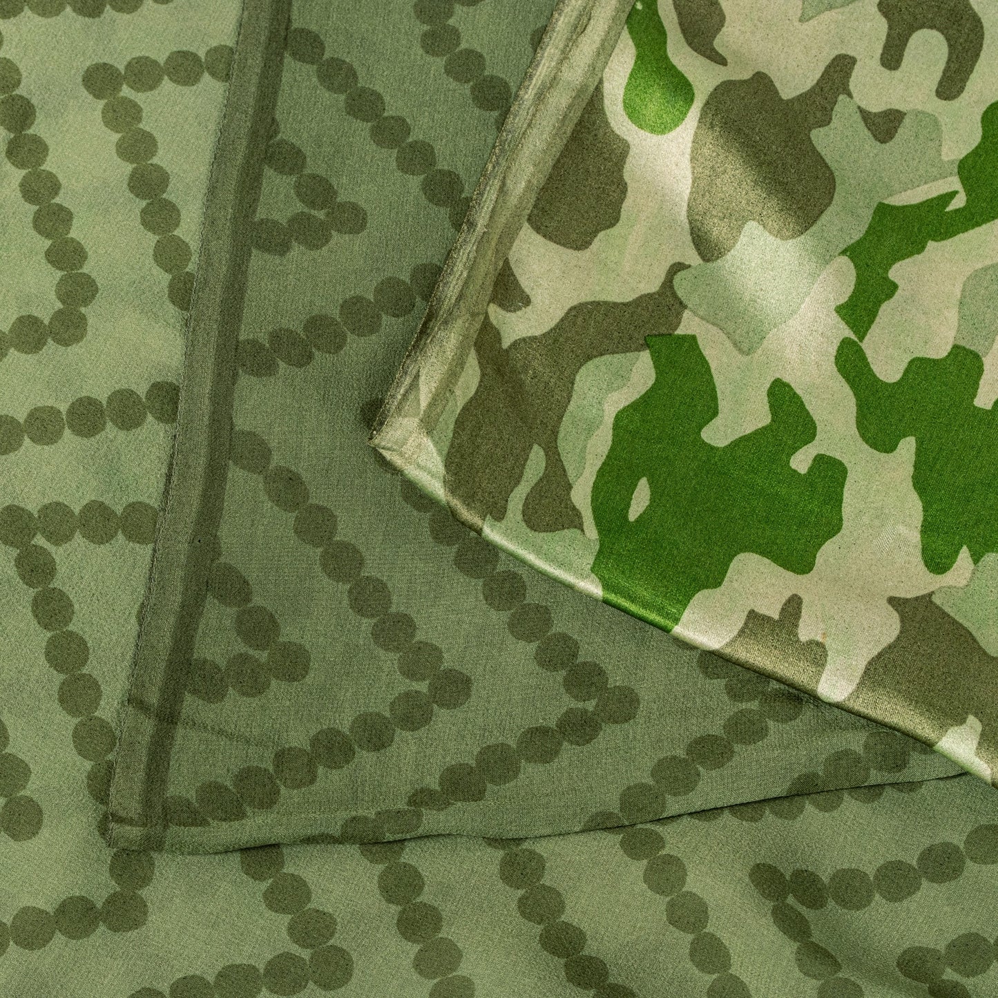 Sanskriti Vintage Olive Green Pure Silk Sari Abstract Print Saree 5.5 YD Craft