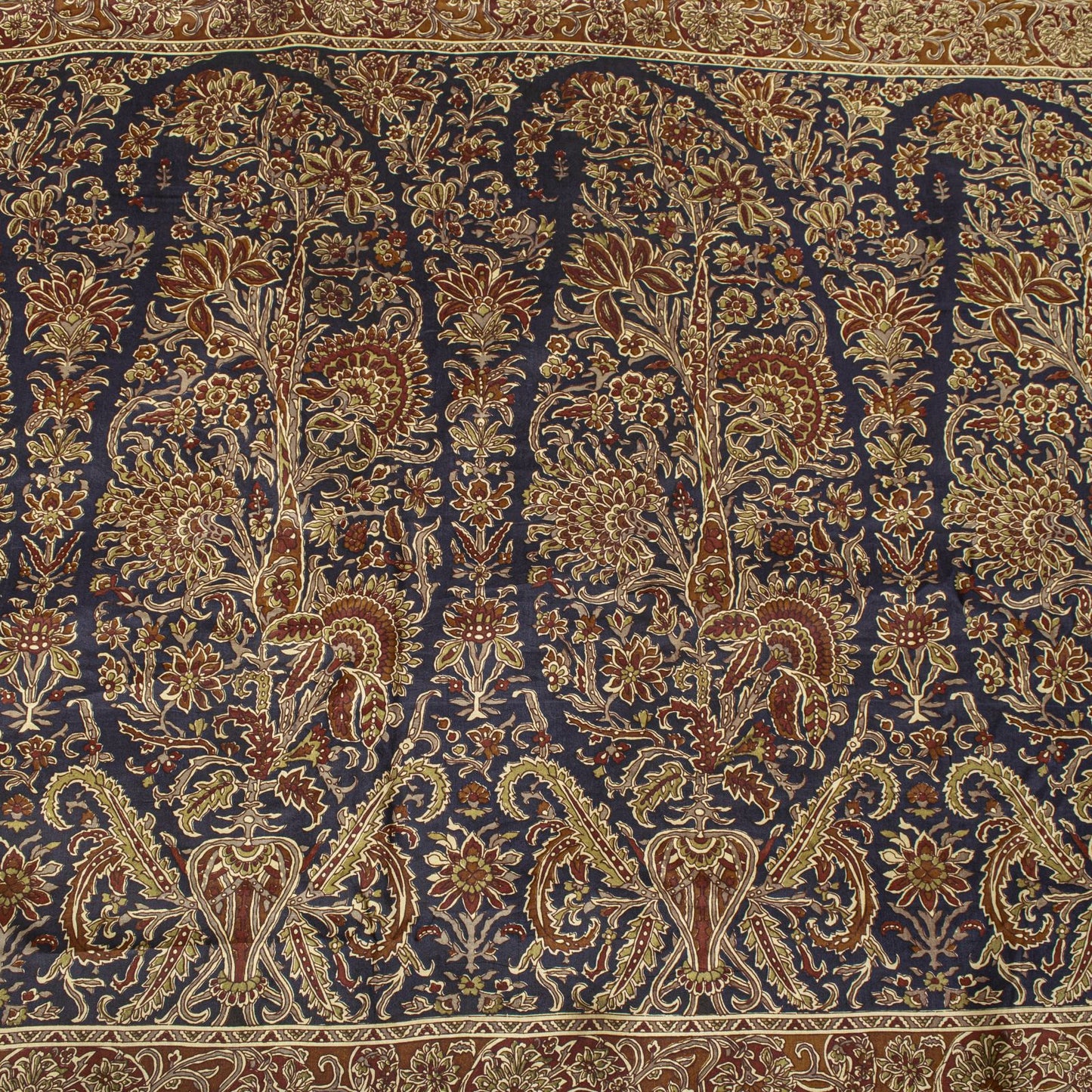 Sanskriti Vintage Saree Brown Soft Pure Silk Paisley Printed Sari 6+Yd Fabric