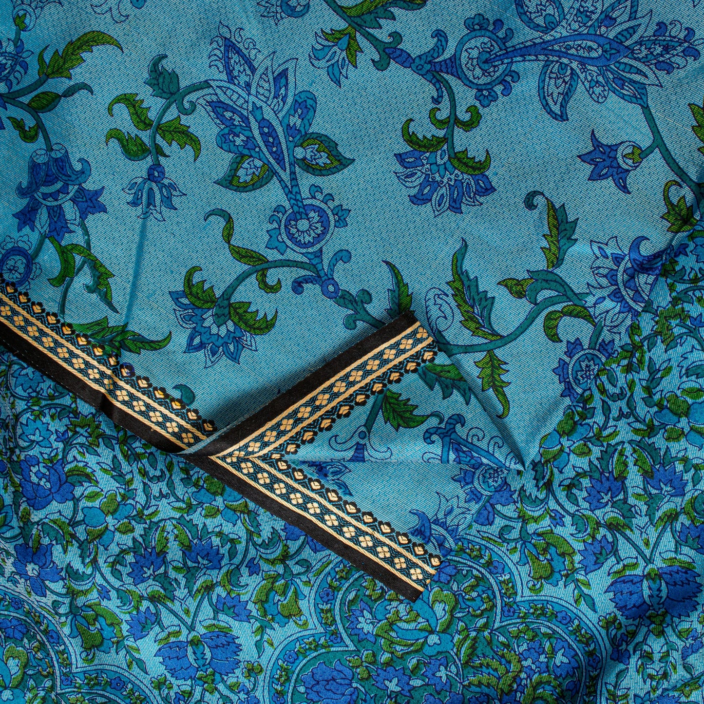 Sanskriti Vintage Floral Printed Gajji Butter Soft Pure Silk Sarees 6+YD Sari