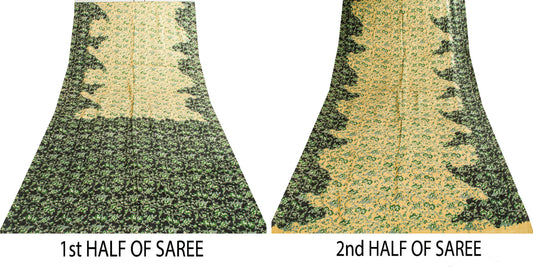 Sanskriti Vintage Gajji Butter Soft Pure Silk Saree Floral Print 6+YD Sari