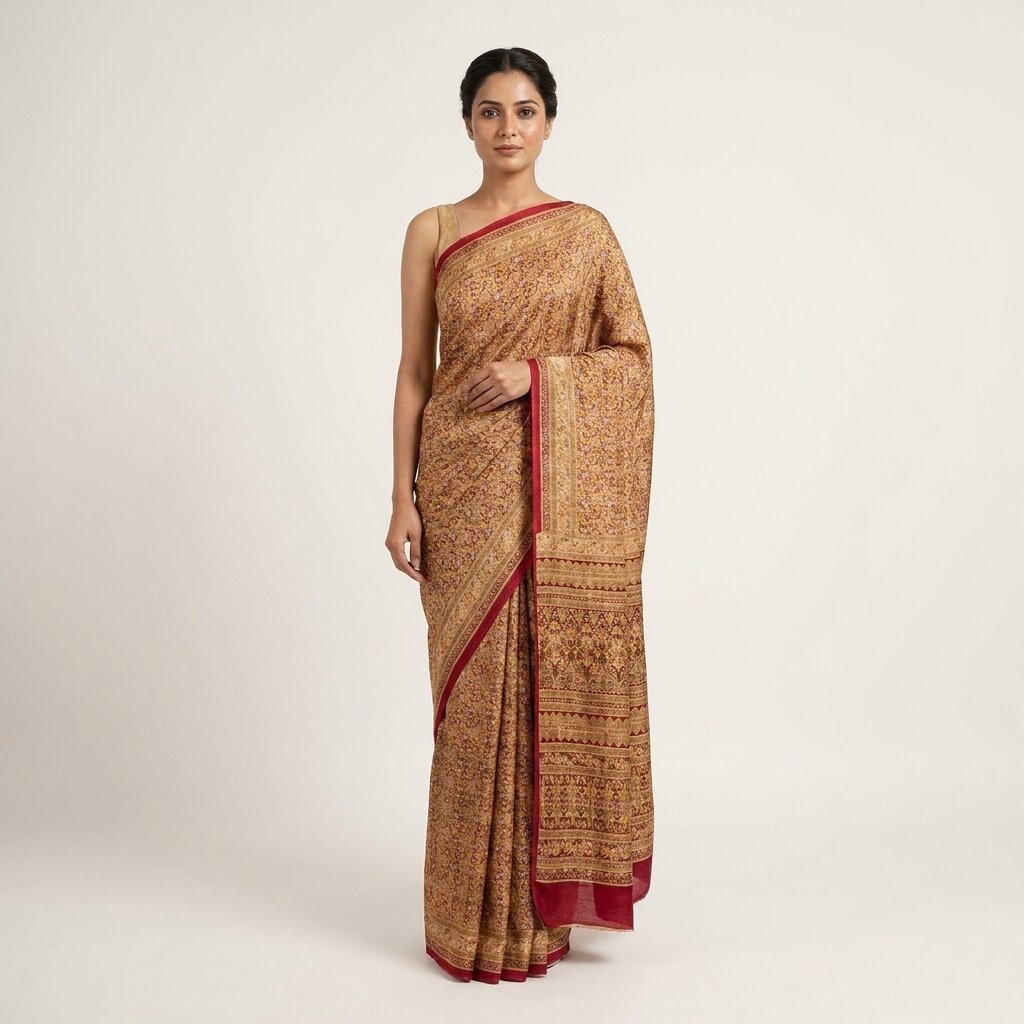 Sanskriti Vintage Saree Pink Soft 100% Pure Silk Floral Print Sari 6+Yd Fabric