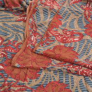 Sanskriti Vintage Sarees Multi Indian Pure Crepe Silk Printed Sari Craft Fabric