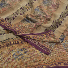 Load image into Gallery viewer, Sanskriti Vintage Sarees Multi Hand Beaded Printed Pure Crepe Sari Craft Fabric
