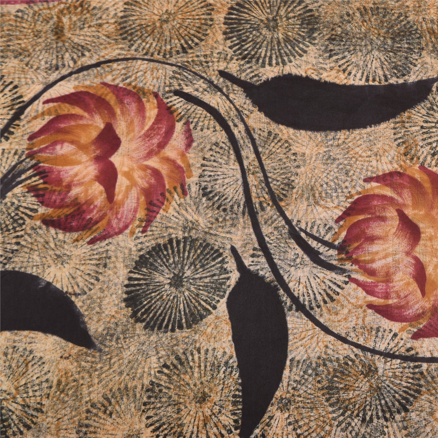 Sanskriti Vintage Sarees Pink Pure Crepe Silk Printed Sari 5yd Craft Sustainable Fabric