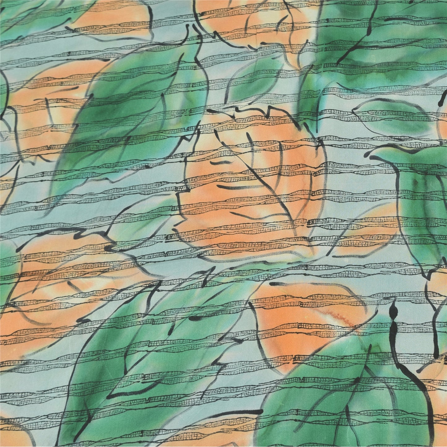 Сари Sanskriti Vintage, черное чистое креповое шелковое сари с принтом, 5 ярдов, ткань для рукоделия из экологически чистой ткани