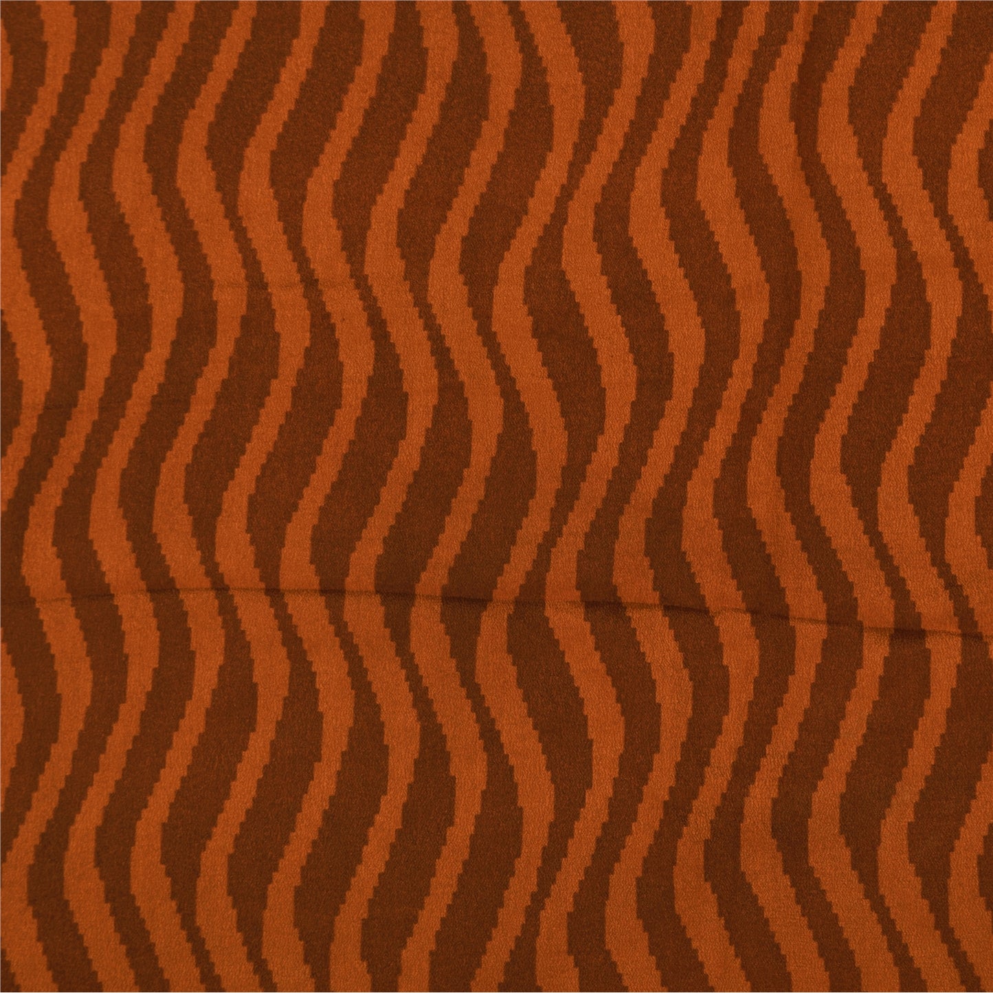 Sanskriti Vintage Sarees Green/Orange Pure Crepe Printed Sari 5+yd Craft Sustainable Fabric