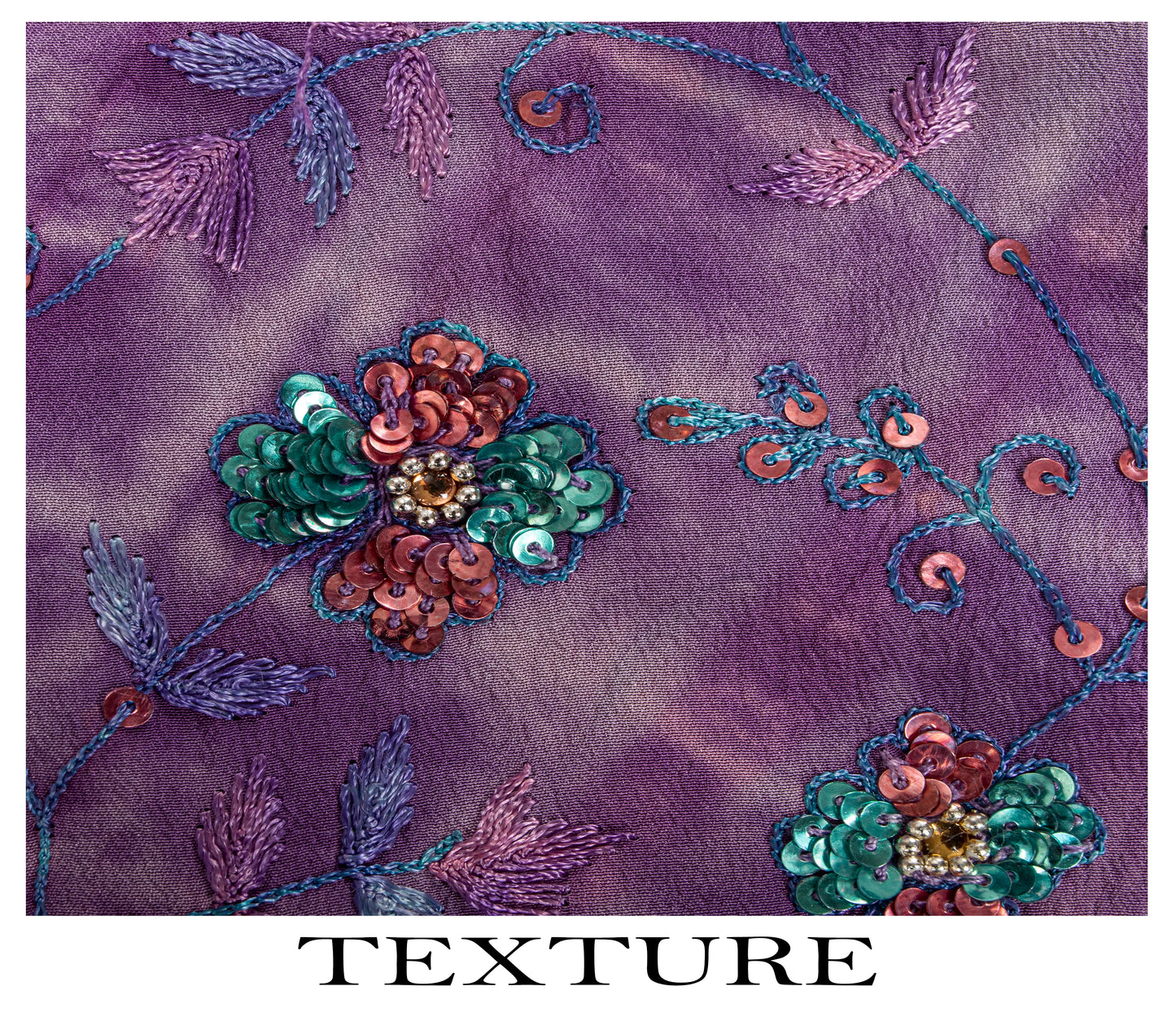 Sanskriti Vintage Saree Pure Crepe Purple Tie-Dye Hand Embroidered Sari Fabric