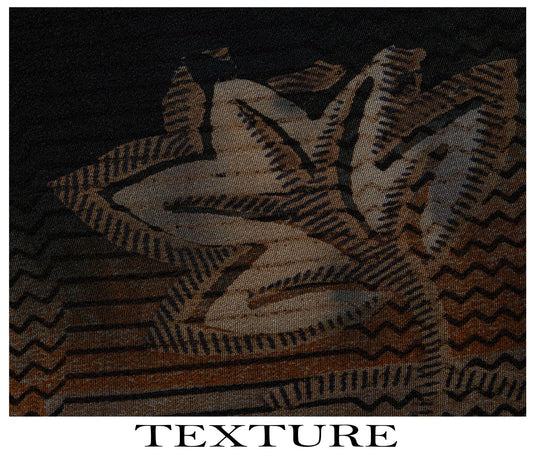 Sanskriti Vintage Saree Black Pure Crepe Floral Print Sari 5.5+Yard Craft Fabric