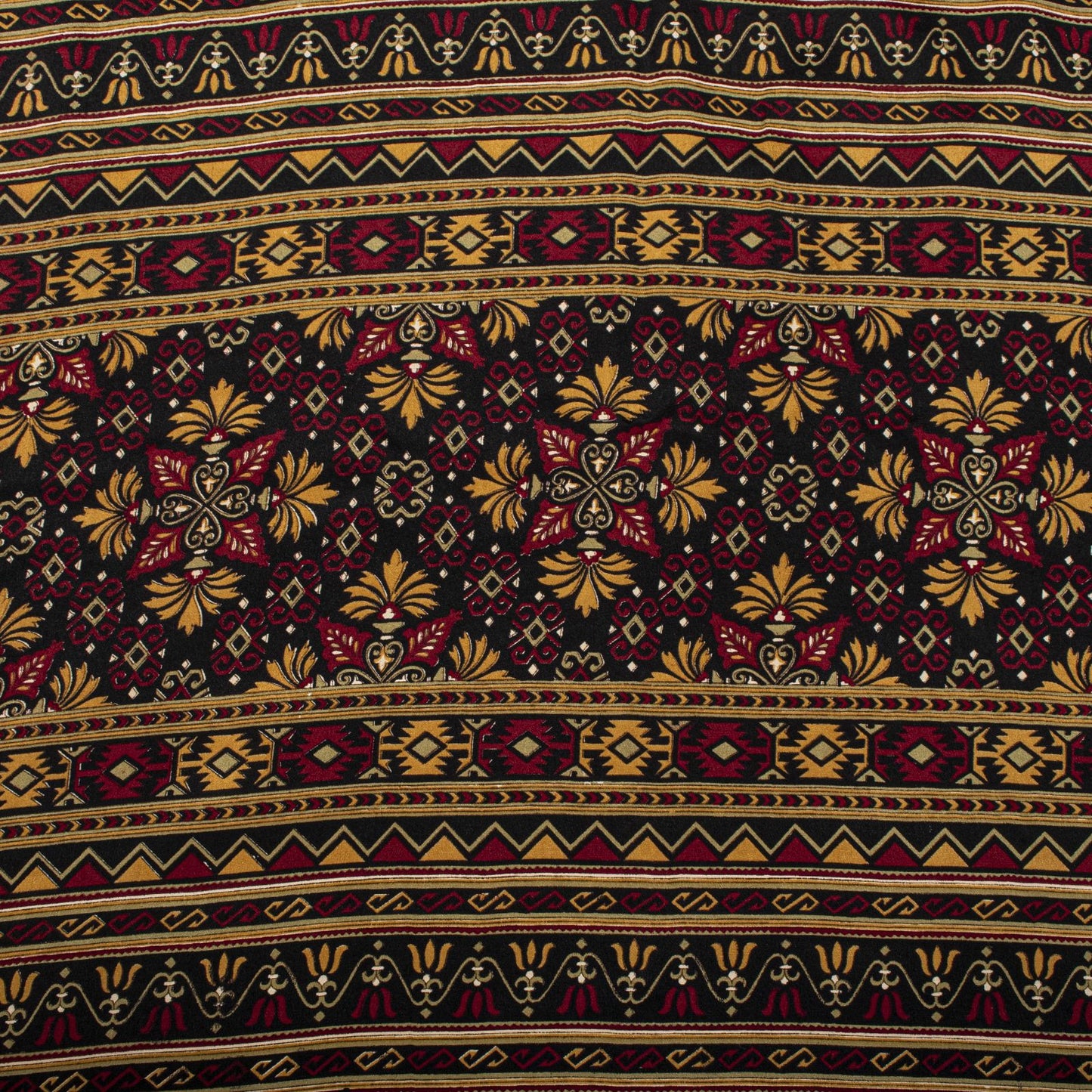 Sanskriti Vintage Saree Maroon 100% Pure Crepe Geometric Print Sari 6+Yd Fabric