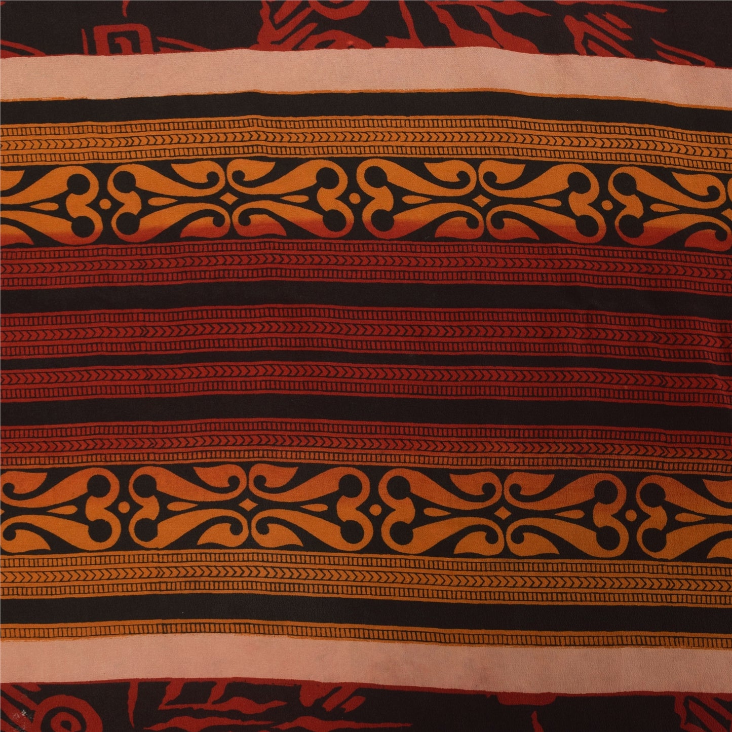 Sanskriti Vintage Indian Printed Pure Crepe Silk Sarees Craft Soft Sari Fabric