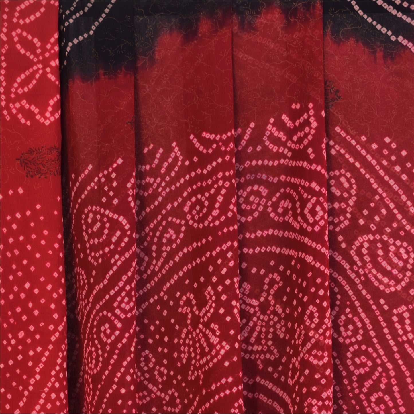 Sanskriti Vintage Black Sarees Pure Georgette Silk Printed Sari 5yd Craft Sustainable Fabric