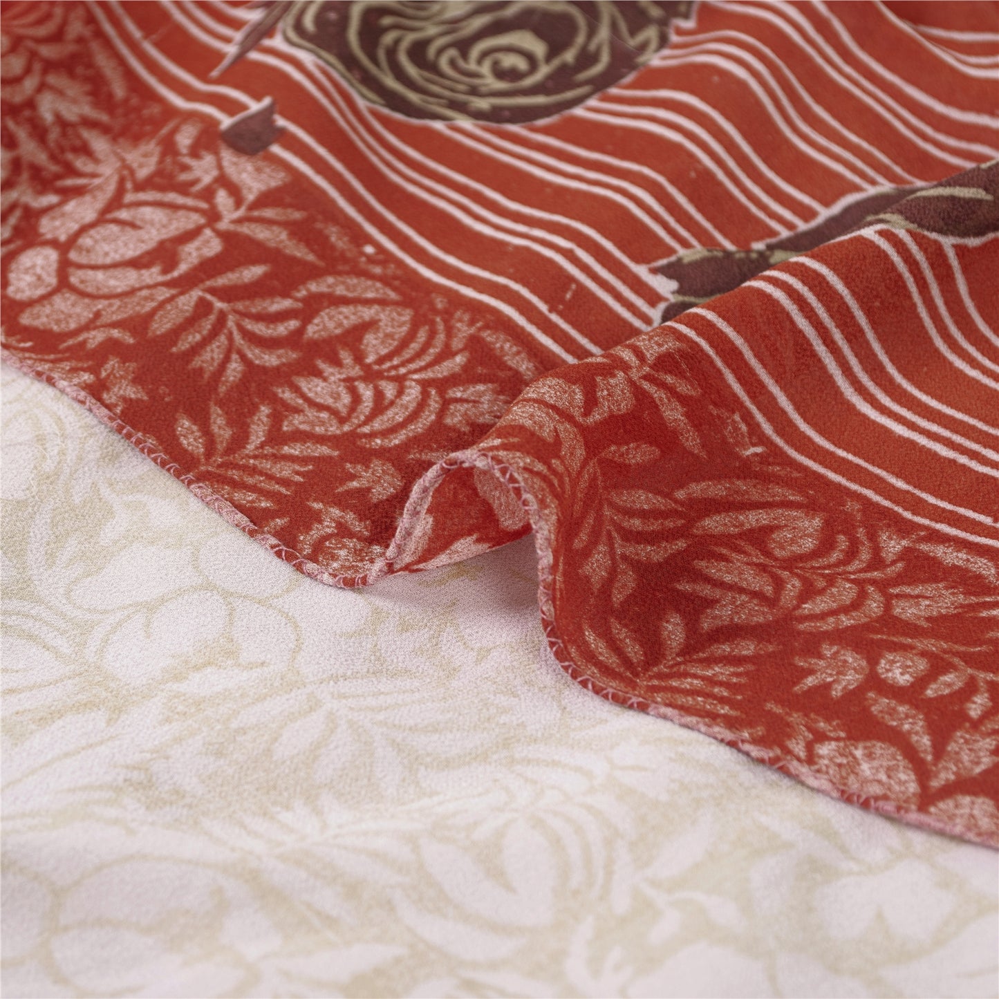 Sanskriti Vintage Saree Pink Pure Georgette Silk Printed Sari 5yd Craft Sustainable Fabric